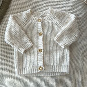 H&M white button down sweater - 9-12 months